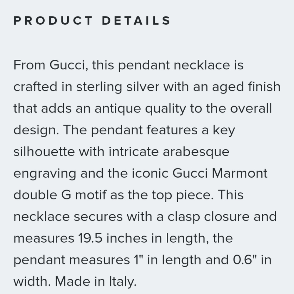 GUCCI KEY NECKLACE NWOT 925 Sterling silver - Picture 9 of 9